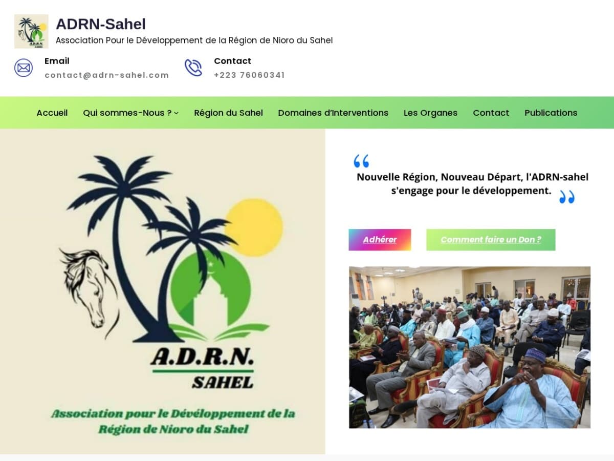 Aperçu du site ADRN-Sahel
